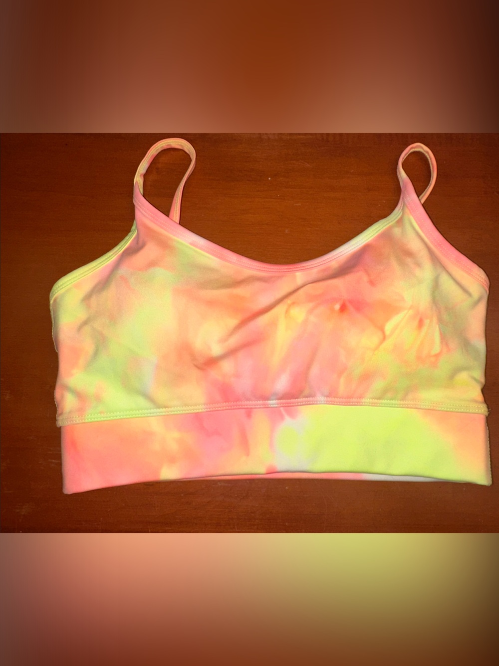 Zenana Outfitters Neon Tie-Dye Sports Bra - Teal, Pink, Yellow, Lime